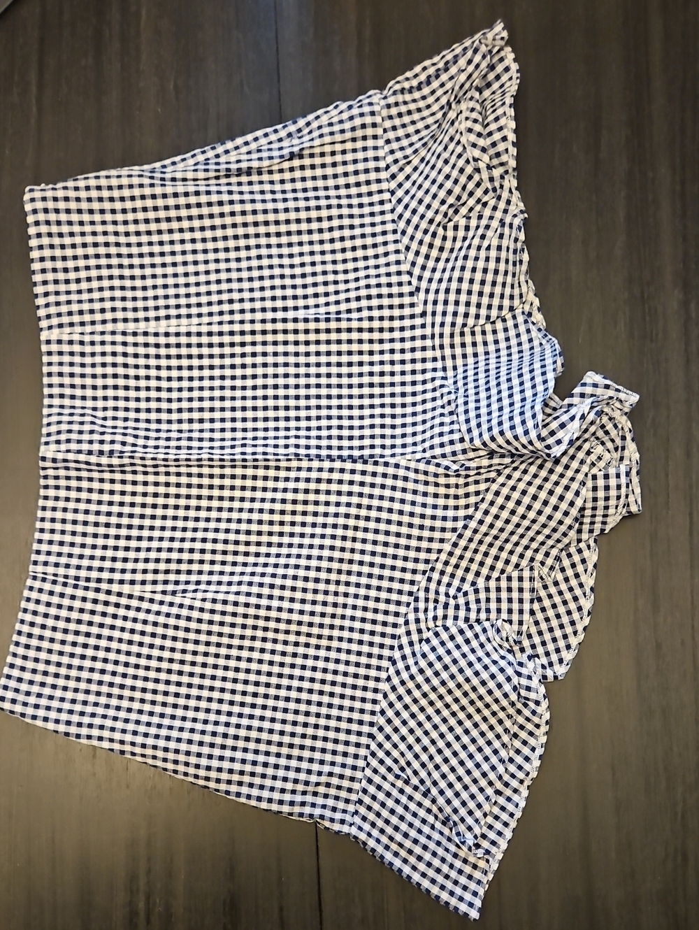 Zara Basic Gingham Ruffle Shorts - Picture 6 of 8